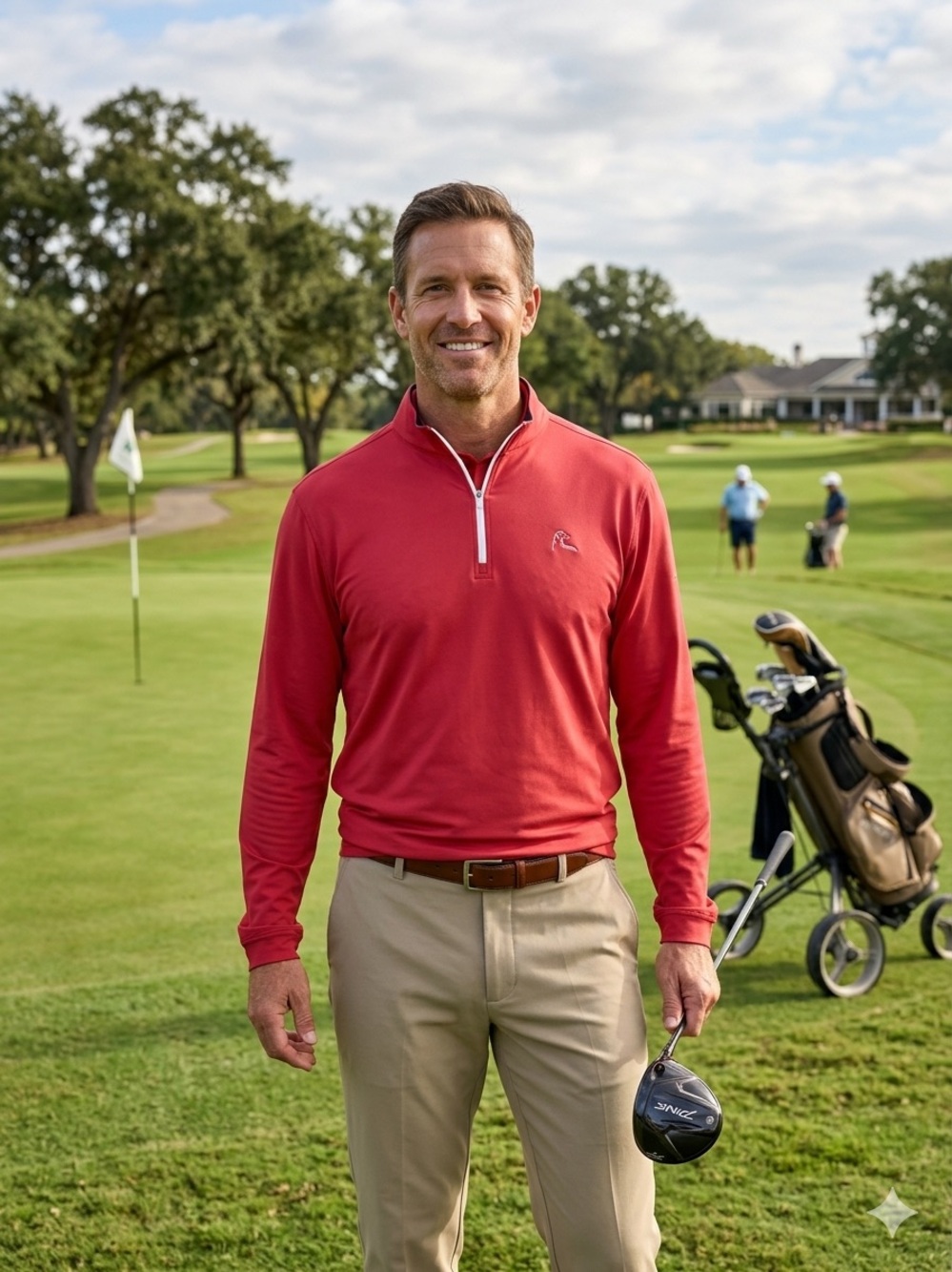 Rhoback Performance Q-zip 1/4 Zip Golf Pullover Sweater Mens XL in Sunday Red